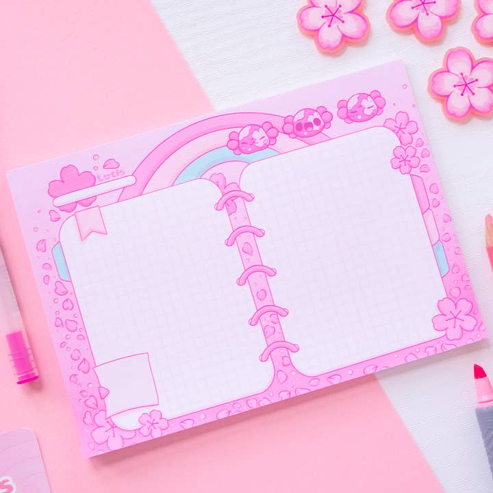 Joli bloc-notes Axolotl Sakura pour la vente par Evy Benita