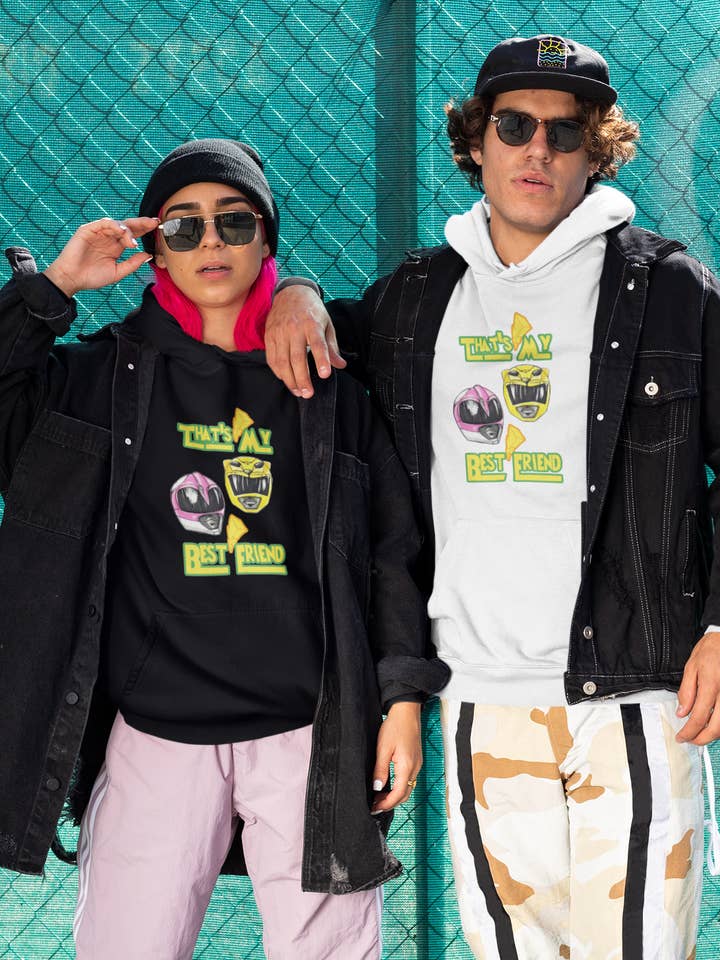 Pink and Yellow Ranger Hoodie for wholesale by D. Ridley Designs