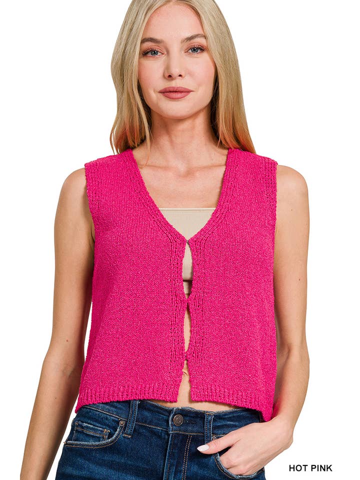 Vanilla Monkey - Wholesale Knit Top - Women's - Hook & Eye Sweater Vest