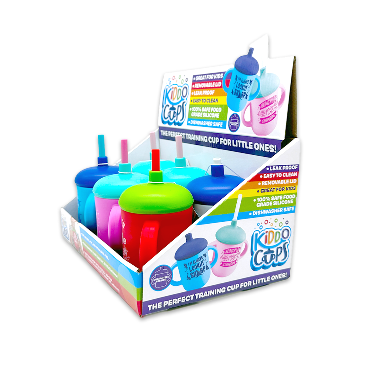Novelty Brands - Wholesale Drinking Glass/Cup - Kids & Baby - Silicone Toddler Kids Training Cups Assortment - 6/Display2