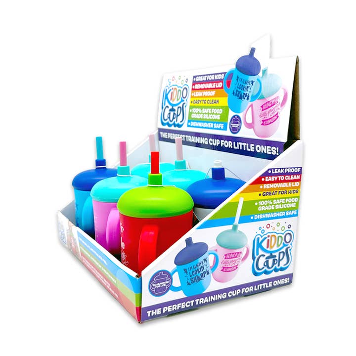 Novelty Brands - Wholesale Drinking Glass/Cup - Kids & Baby - Silicone Toddler Kids Training Cups Assortment - 6/Display2