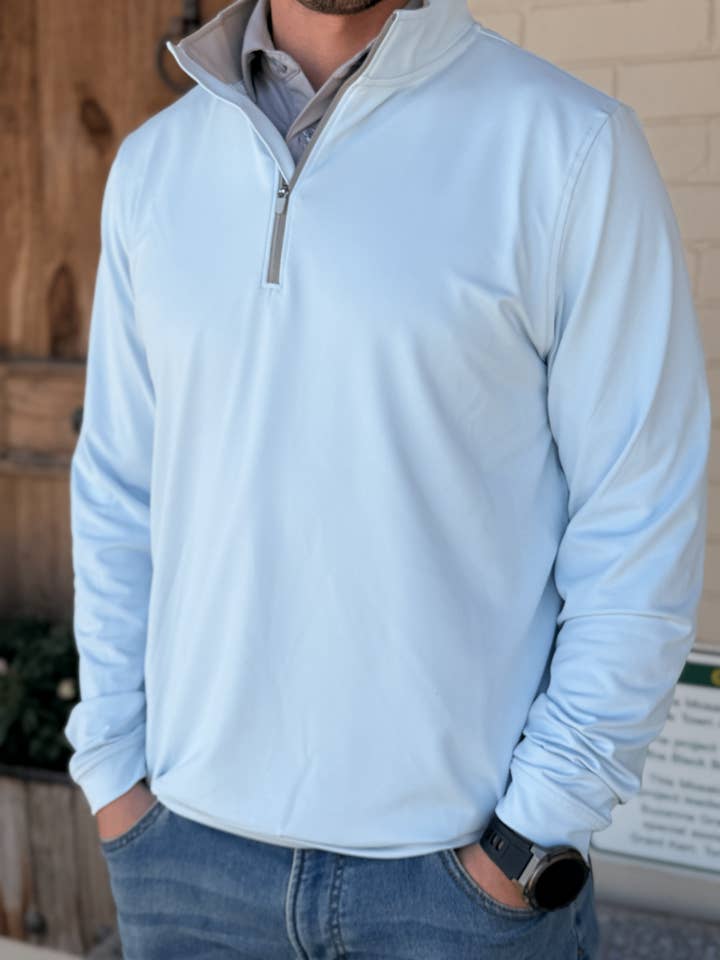 Ascend Performance Q-Zip 2.0 - Sky Blue for wholesale by Verses Apparel Co