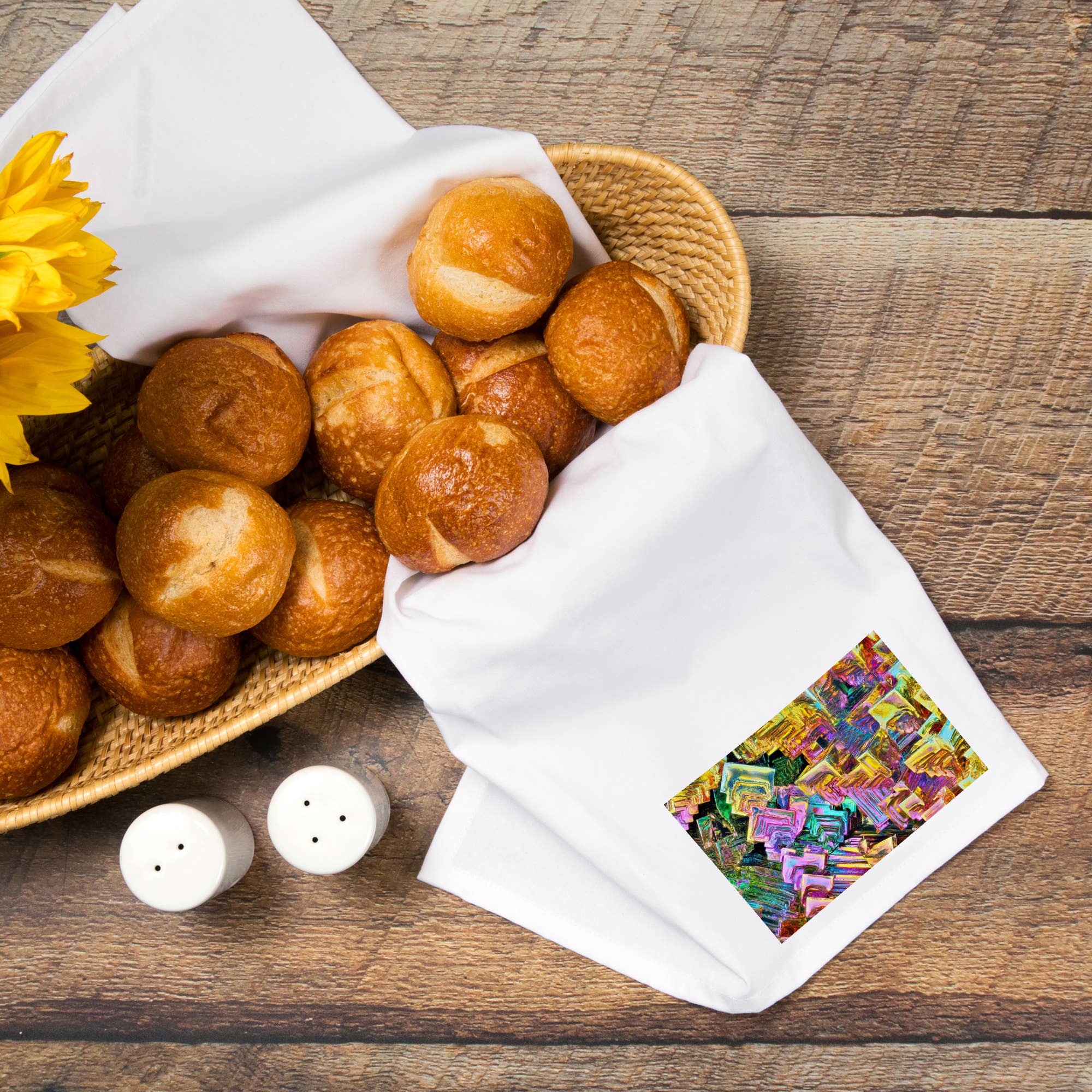 Lantern Press – wholesale Tea towel – ORGANIC TEA TOWEL Amazing Rainbow Bismuth Gemstone Crystals7