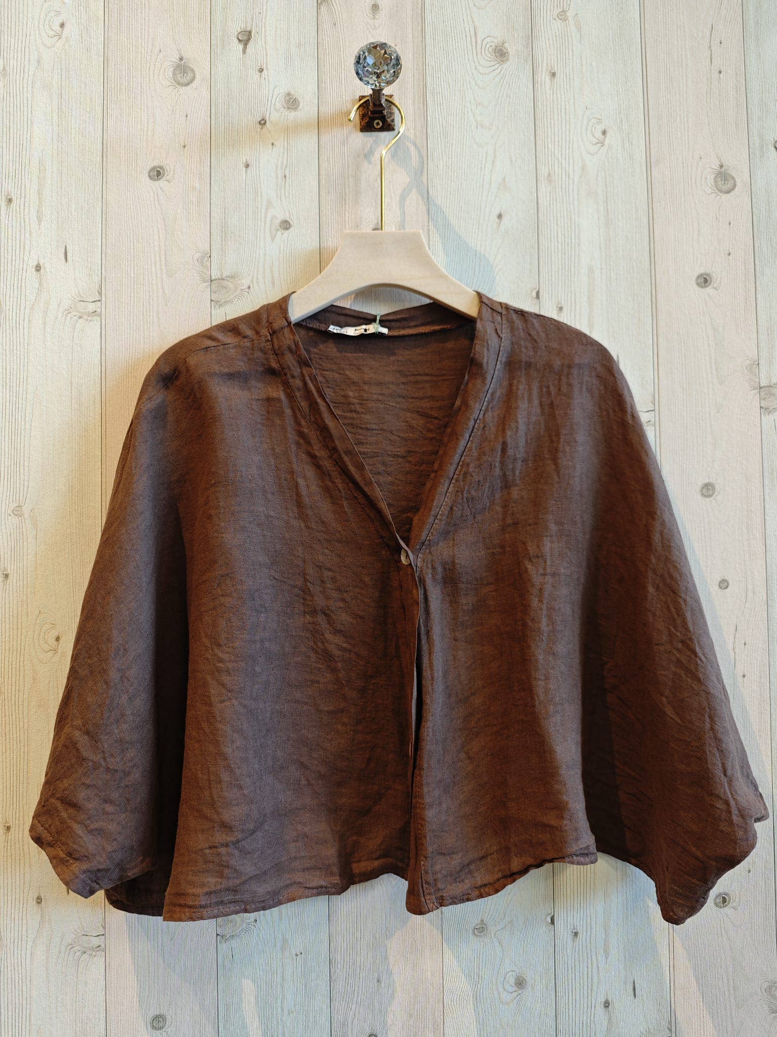 Linen & More - Wholesale Blouse - Dames - Kortelastische blouse met korte mouwen van 100% linnen8