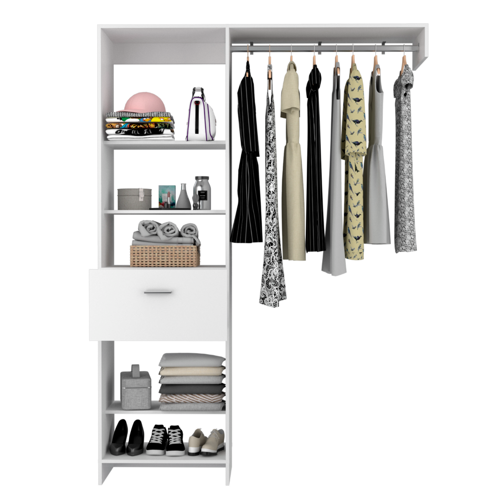 TUHOME FURNITURE – Mobília de quarto por atacado – Sistema de Closet Manchester 150 Branco7