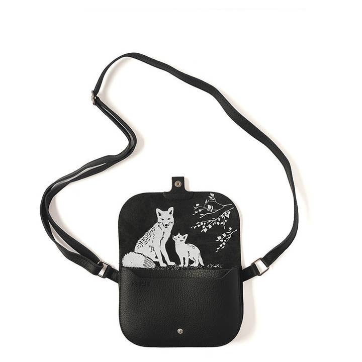 Keecie - Vente Sac à bandoulière – femme - Sac bandoulière Little Fox en cuir noir1