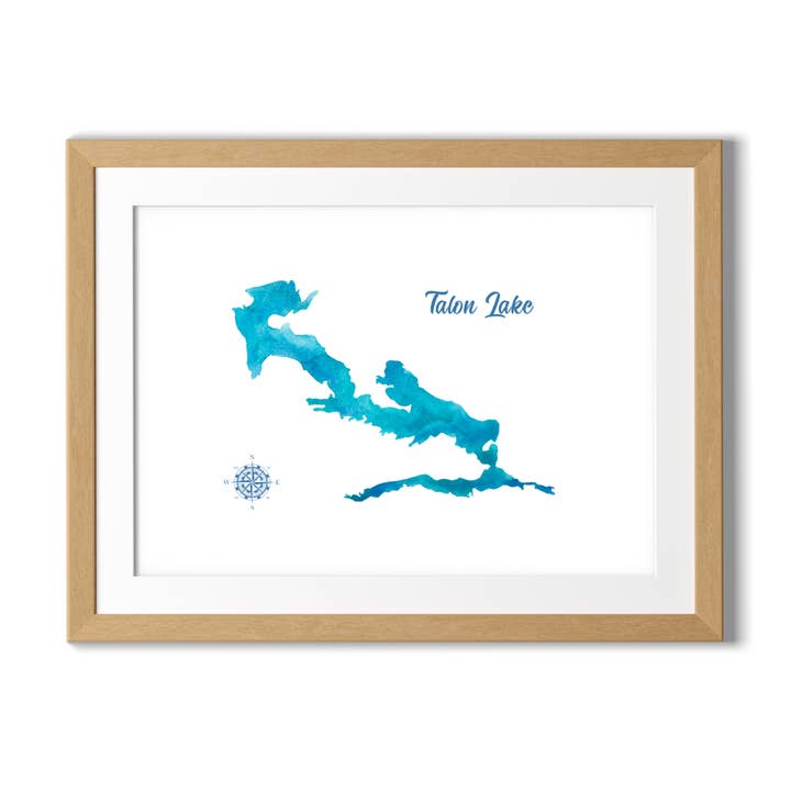 Lago Talon/Watercolor Art Print por atacado de Heirloom Island
