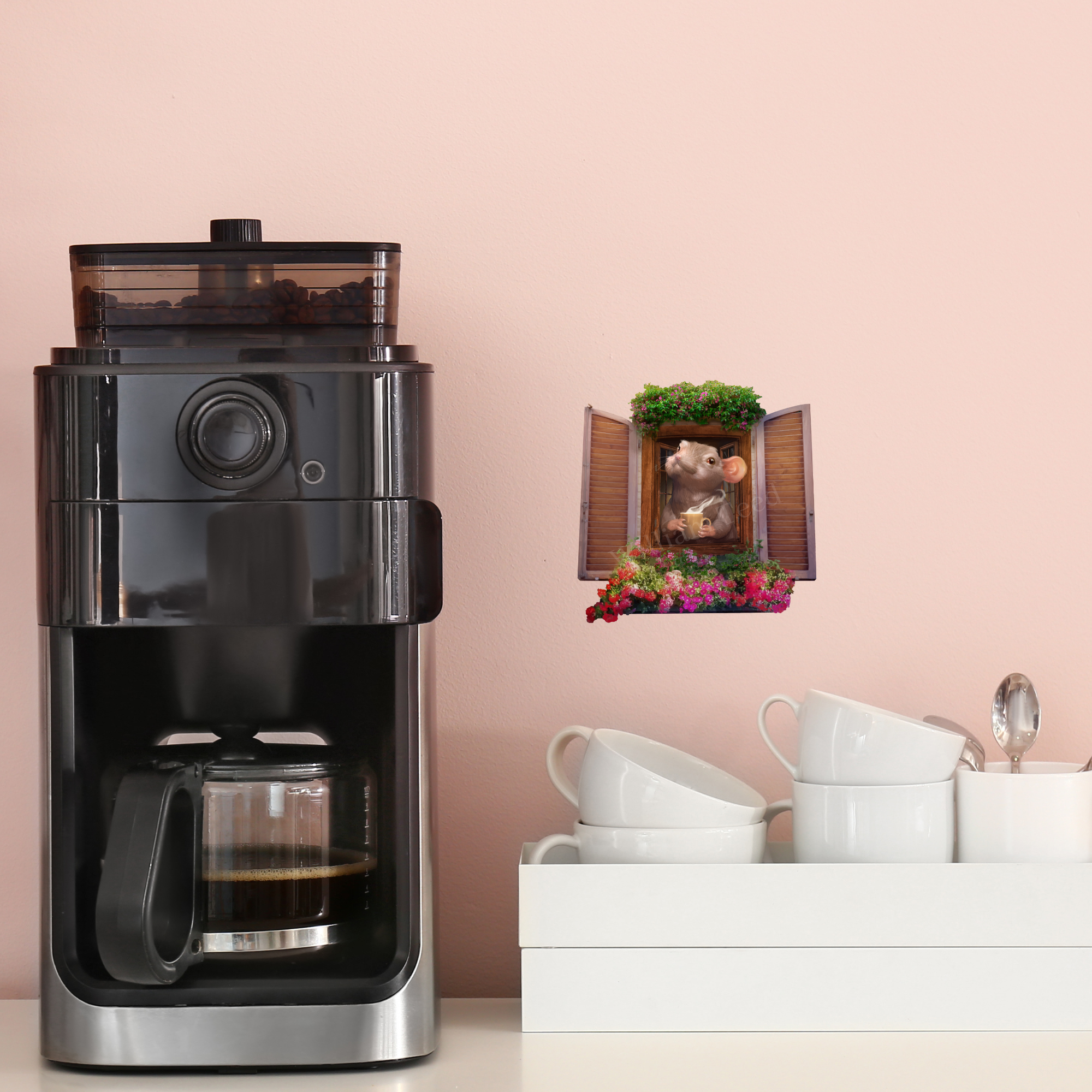 Micesterpiece - Wholesale Wall Decal/Stickers - 3D Coffee Mouse Hole Wall Sticker Decal - Micesterpiece3