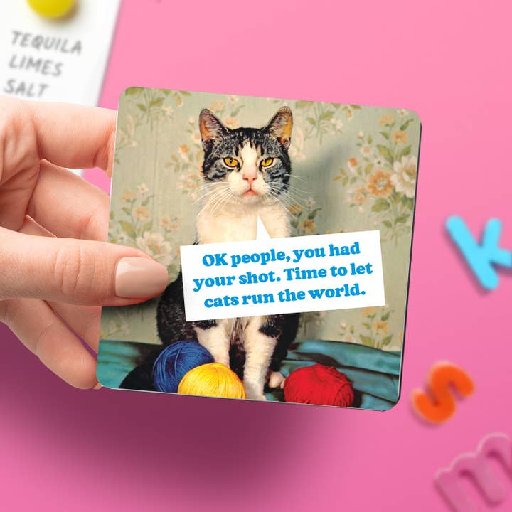 « Les chats dirigent le monde » Aimant drôle pour la vente par The Raccoon Society