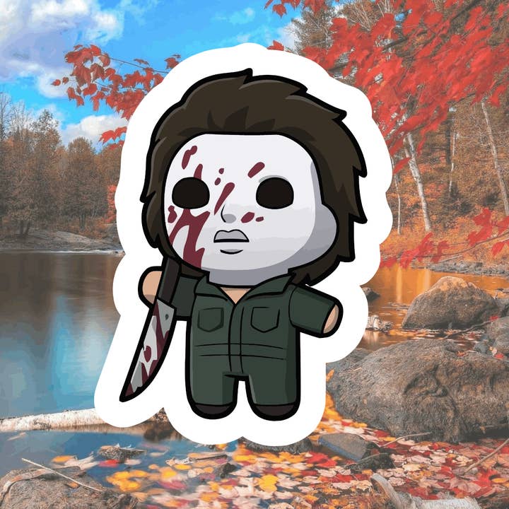 Crazilyhumbledesigns - Wholesale Sticker - Micheal Meyers, Cute, Horror Cartoon, Waterproof Sticker