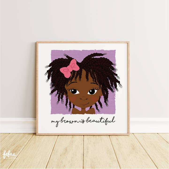 Zehra -My Brown Is Twist Girl Wall Art | Fefus Designs for wholesale by Fefus Designs