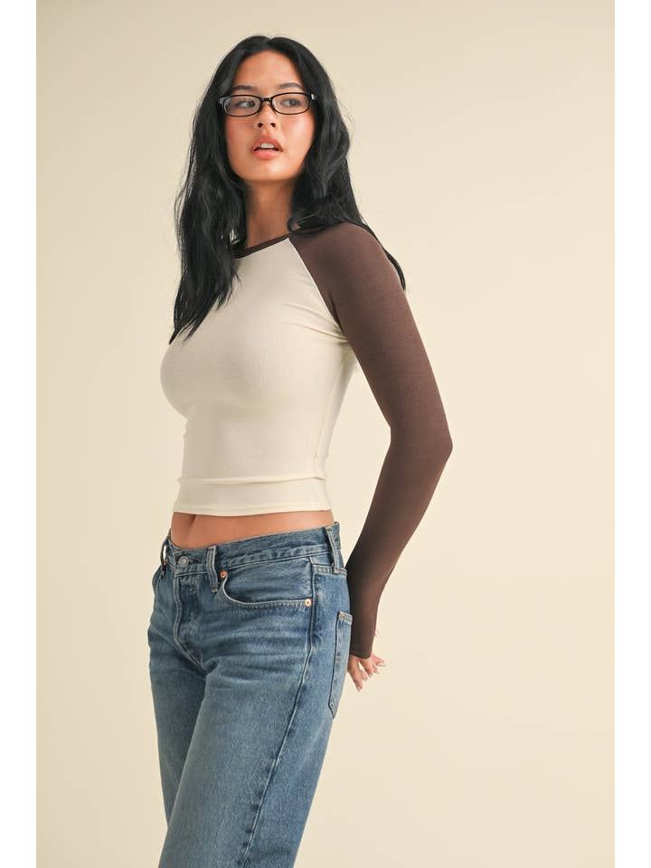 KIMBERLY C - Wholesale Knit Top - Women's - Y2K Raglan Long Sleeve Tee8