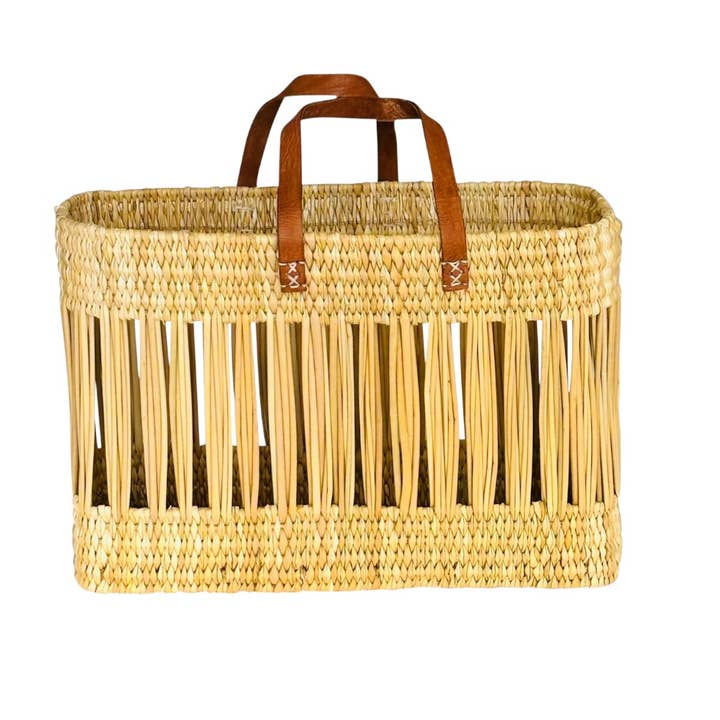 Open Weave Straw Basket for wholesale by HandHappiness