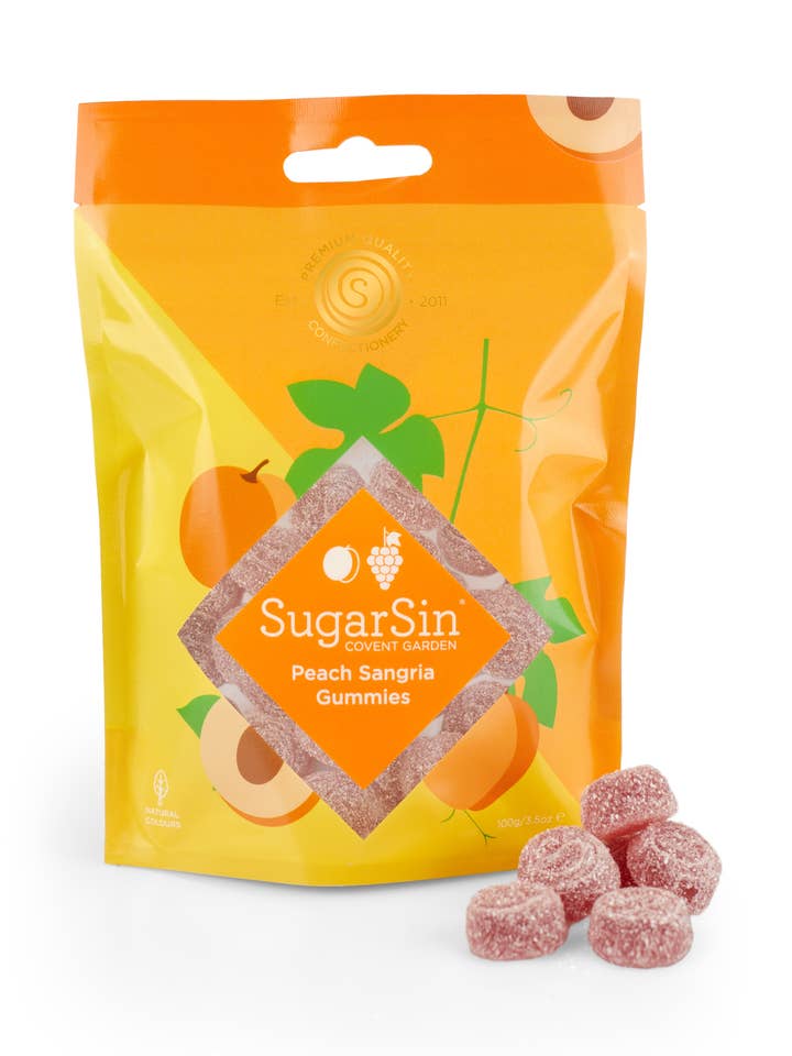 Peach Sangria Gummies for wholesale by SugarSin