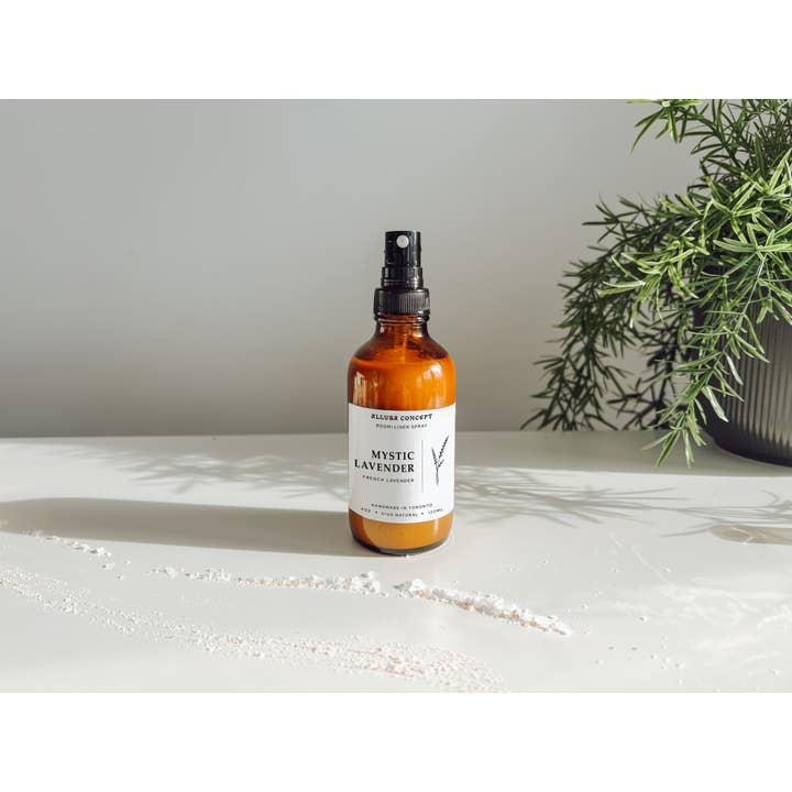 Allura Concept – Großhandel Raum- & Wäschespray – Lavendel-Raumspray — Leinenspray — Kissenspray — 4oz Bernstein