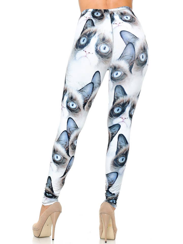 USA Fashion - Wholesale Fashion Leggings - Women's - Creamy Soft Grumpy Cat Leggings by USA Fashionâ„¢