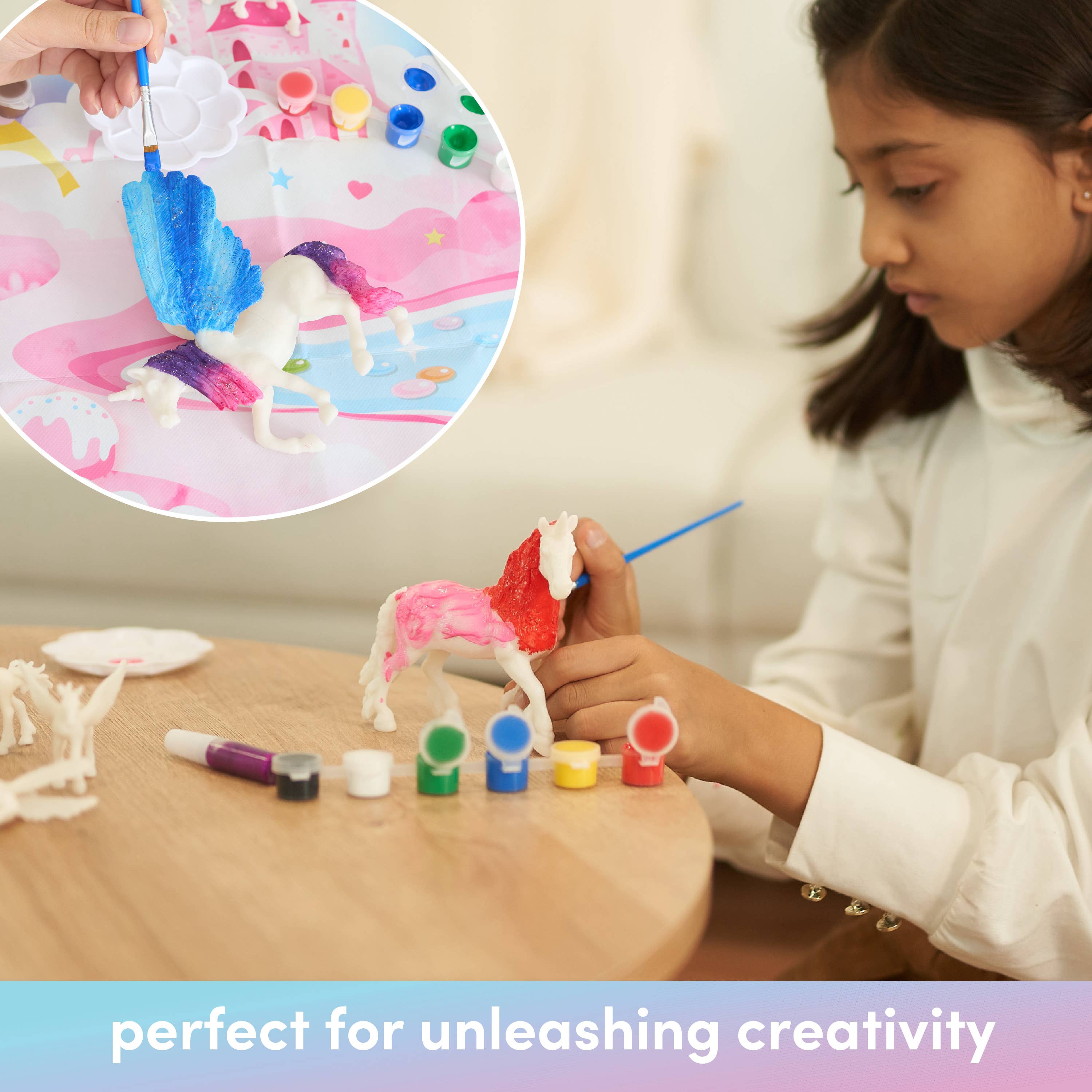 The Twiddlers – Kit de artesanato DIY - Criança por atacado – Kit de Pintura para Criar seu Próprio Unicórnio com Glitter Colorido e Adesivos7