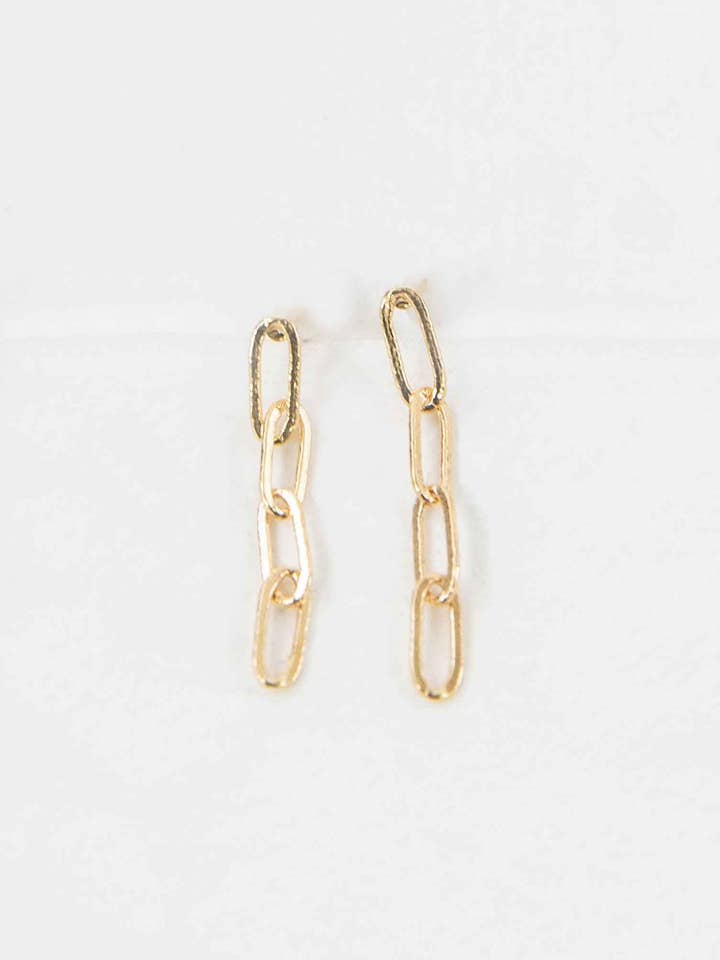 Mini Chain Dangle Earrings | Gold for wholesale by Lovoda