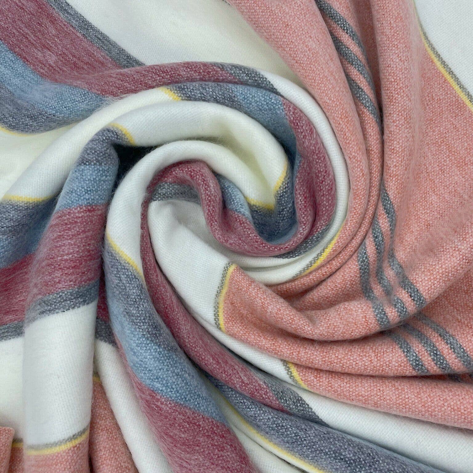 ECUALAMA - Wholesale Throw Blanket - Soft & Warm Baby Alpaca Wool Throw Blanket / Sofa Cover - Queen 95" x 63" - multi colored stripes pattern1