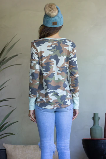 MINT CAMOUFLAGE RIBBED KNIT T-SHIRT TOP-TY3593PC for wholesale on Faire3