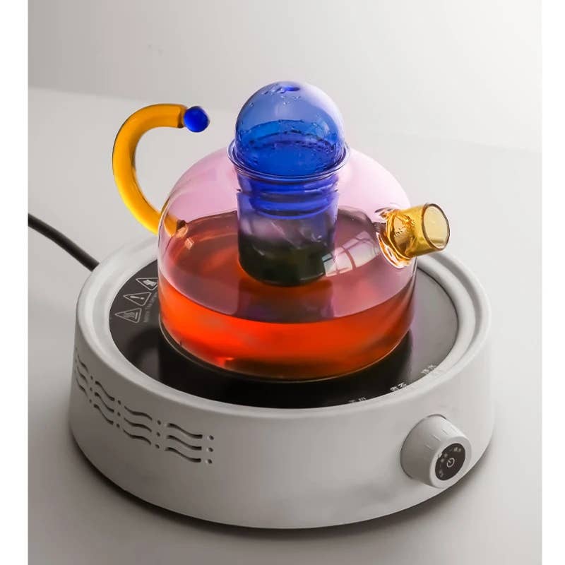 IVORE.GROUP (We cover All Import duty) – wholesale Tea set – Contrasting Color Heat Resistant Glass Teapot and Cups8