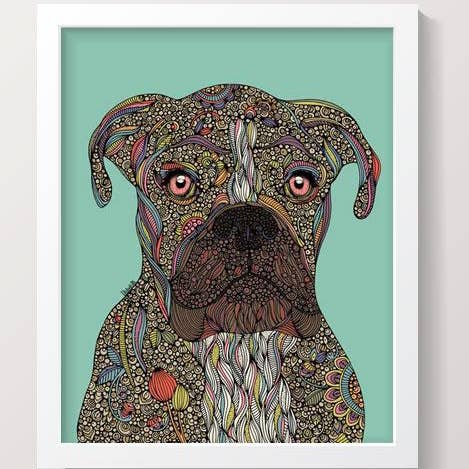 Pepper the Boxer Art Print for wholesale by Valentina Harper