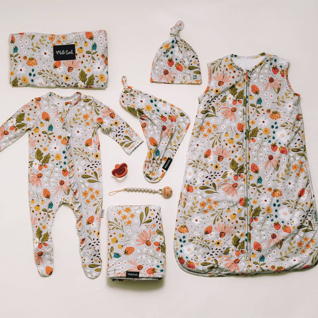 Milk Snob - Wholesale Sleepsuit - Baby - STRAWBERRY FIELDS FOOTED JAMMIES4