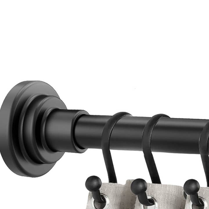 home mart goods – wholesale Gardinstång – 107 cm-183 cm Noir Svart Metall Duschdraperistång med Spänning