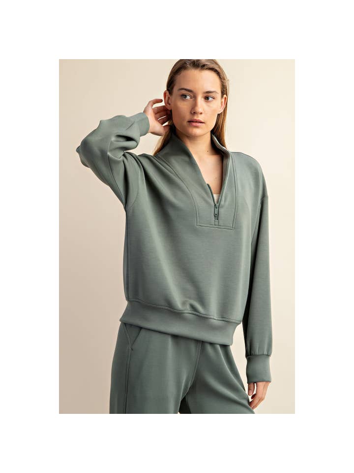 Rae Mode - Wholesale Jacket - Women's - MODAL SCUBA LUXE HALF ZIP JACKET28