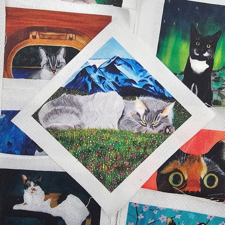 Fluffy Kitty alla Penisola Olimpica Toppe in Denim da Cucire per la vendita all'ingrosso da parte di MeerCatArt