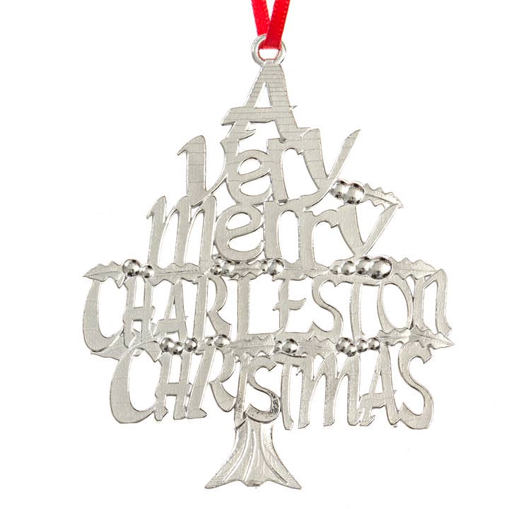 Merry Charleston Christmas Ornament - Charleston Gifts for wholesale by House of Morgan Pewter