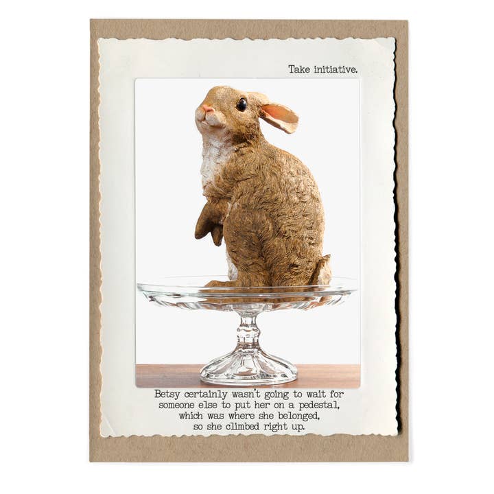 Rabbit Pedestal Card for wholesale by The Memorable Image