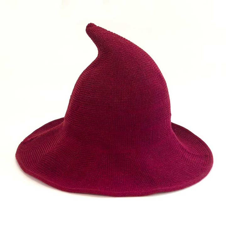 DOUBLJU - Wholesale Cloche Hat - Women's - Foldable Knit Witch Hat for Halloween with Pointed Top9