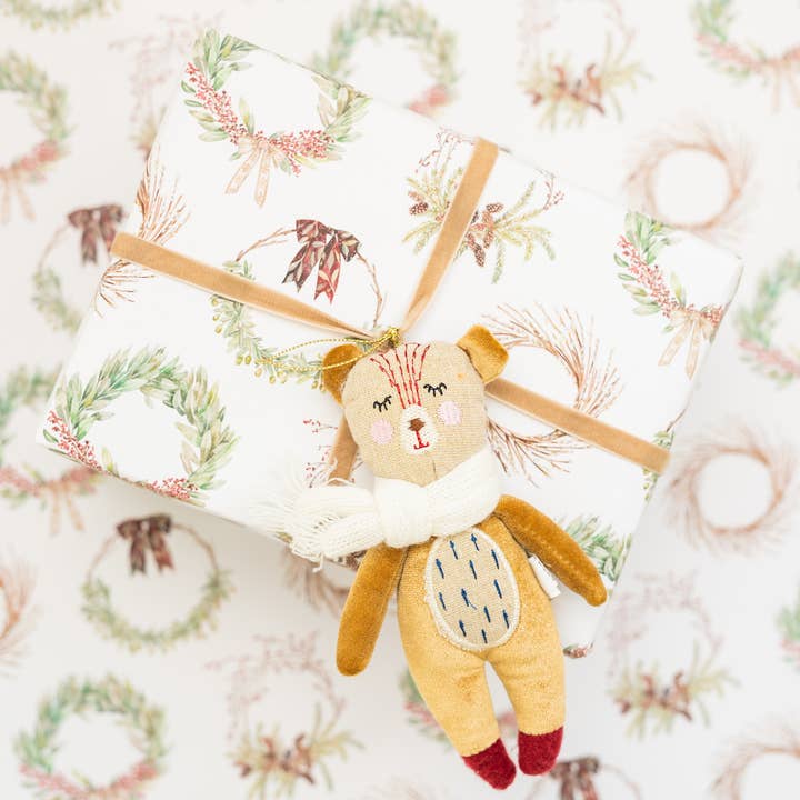 Lana's Shop - Wholesale Wrapping Paper Roll - Holiday Wreath Gift Wrap Roll13