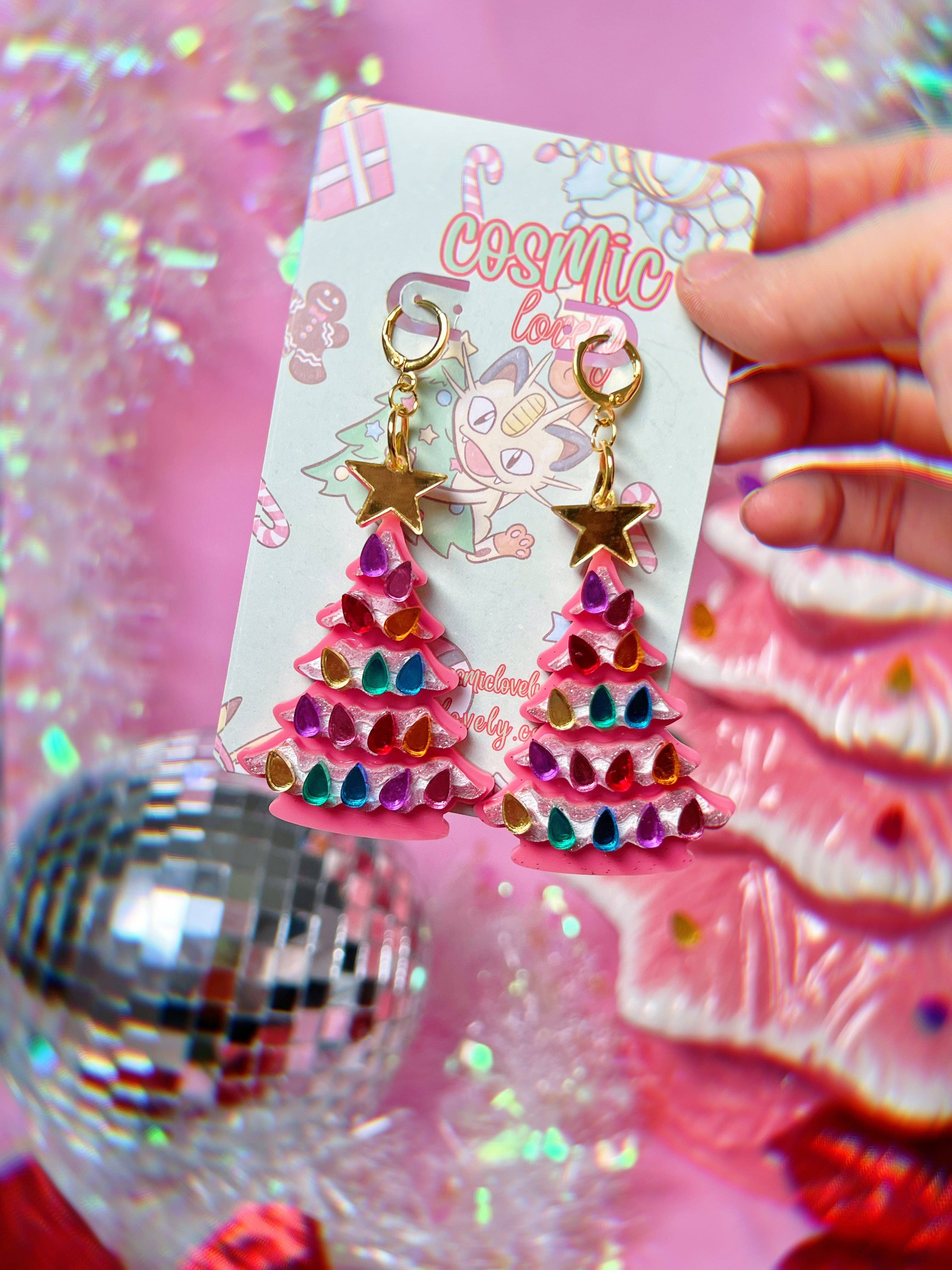 Cosmic lovely - Wholesale Dangle Earrings - Ceramic Christmas Tree Earrings1