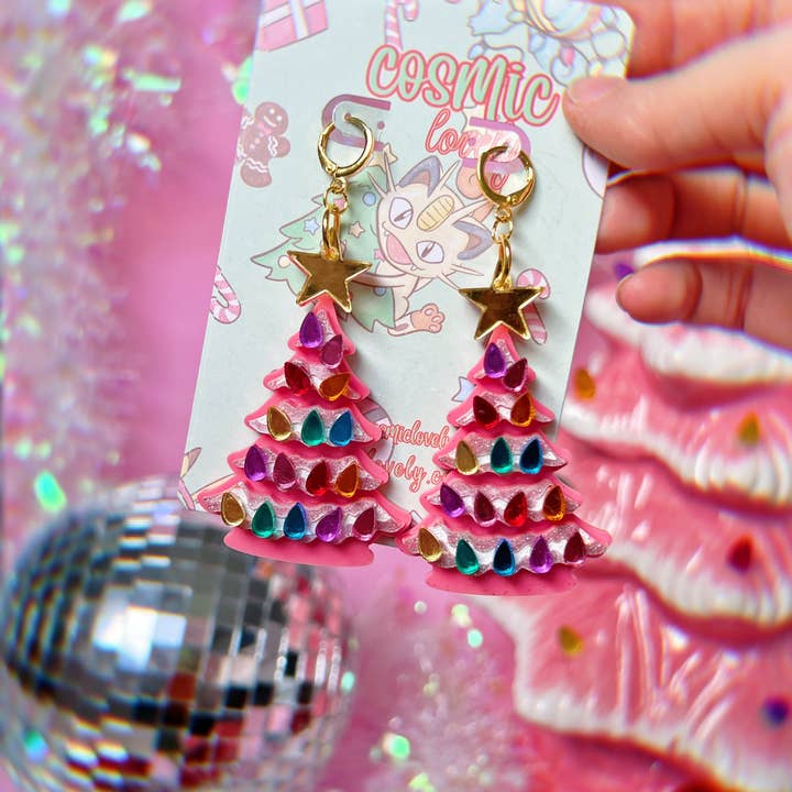 Cosmic lovely - Wholesale Dangle Earrings - Ceramic Christmas Tree Earrings1