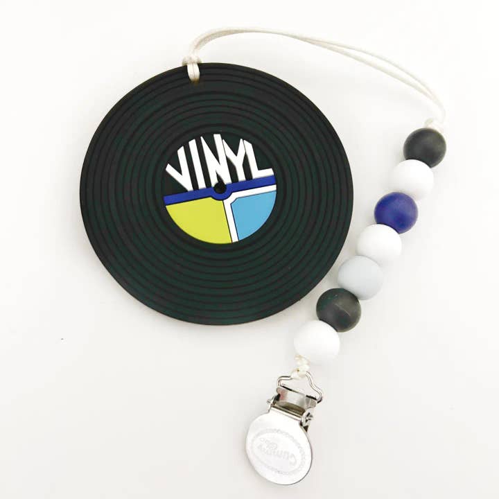 Gummy Chic - Wholesale Teether (Clip-On) - Baby - Vinyl Record Silicone Teething Toy and Clip - Baby Boutique3