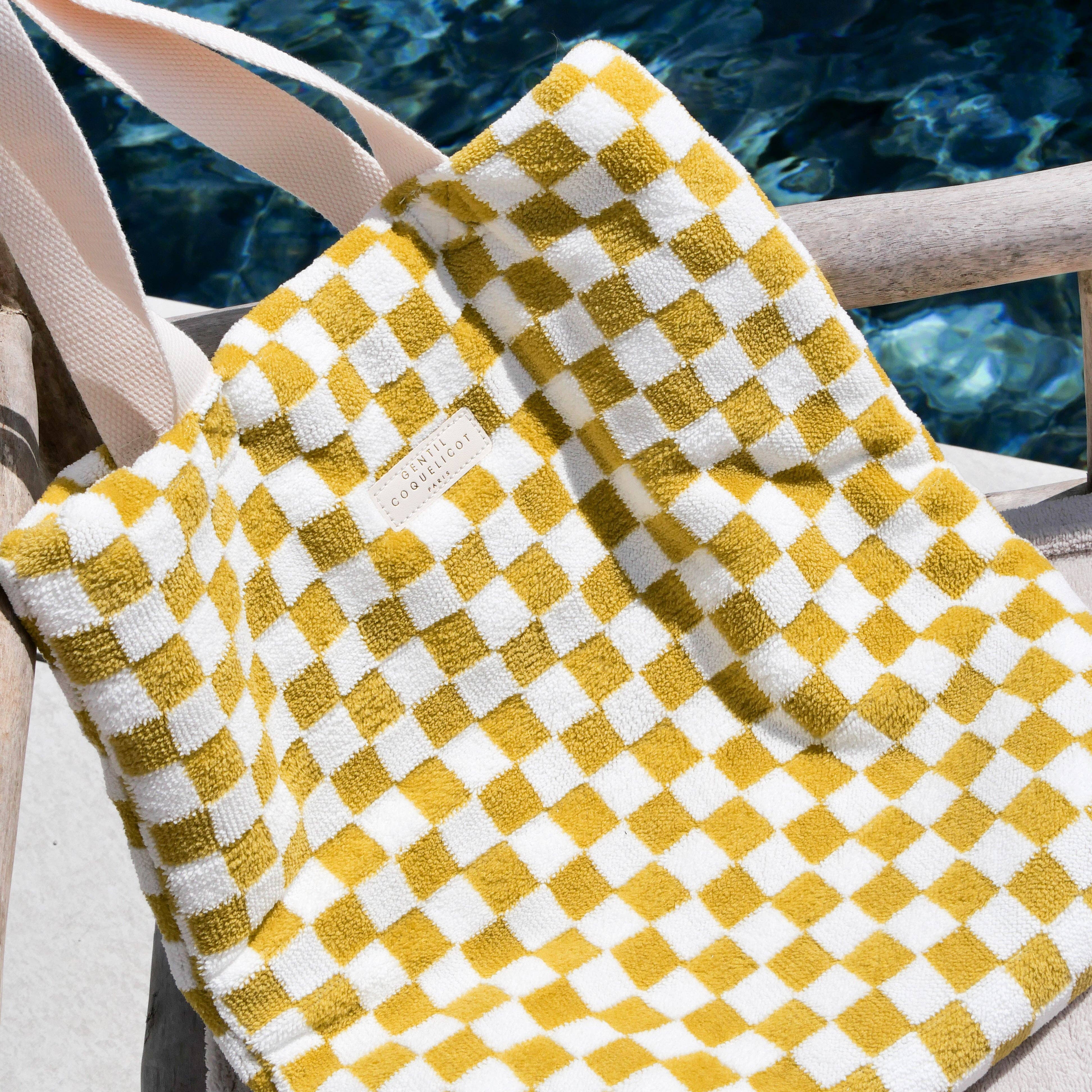 Gentil Coquelicot Paris - Wholesale Tote Bag - Women's - Checkered sponge tote bag (3 colors)2