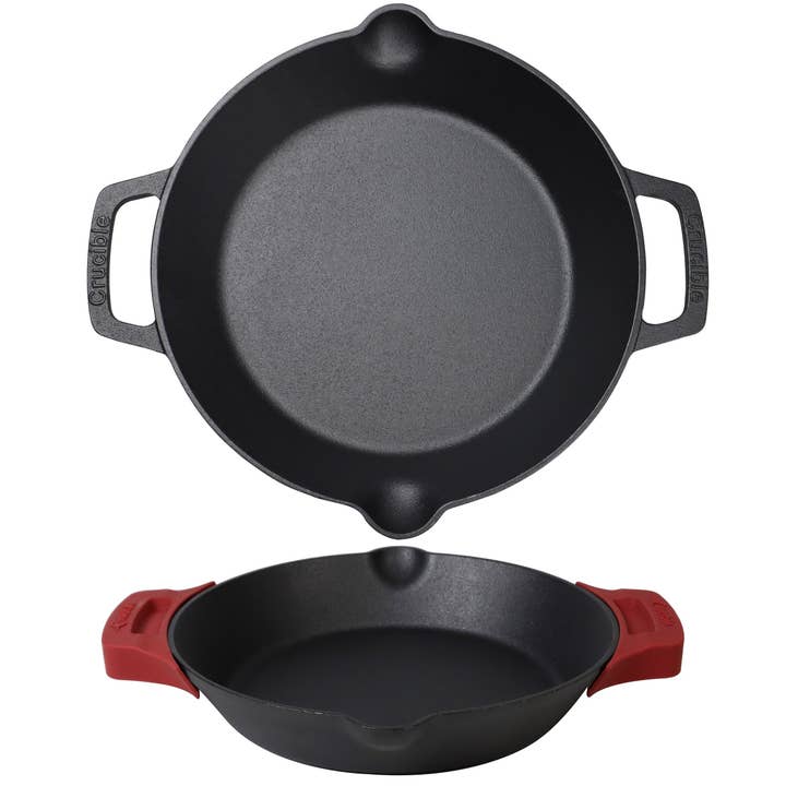 Set padella in ghisa 26 cm con manici ad anello doppio per la vendita all'ingrosso da parte di Crucible Cookware