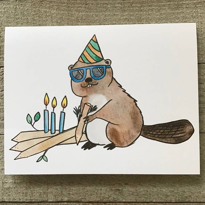 Bäver födelsedagskort för wholesale av Ink Delights