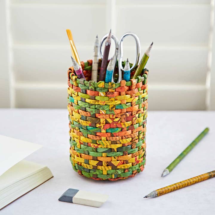 The Paper High Gift Company Limited - Vente Porte-stylos et stylos - Porte-crayons ronds à journaux recyclés