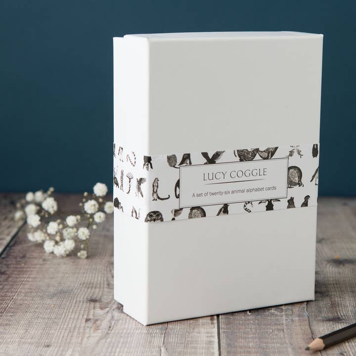 A-Z 26 Animal Alphabet Cards in a Box for wholesale by Lucy Coggle Designs