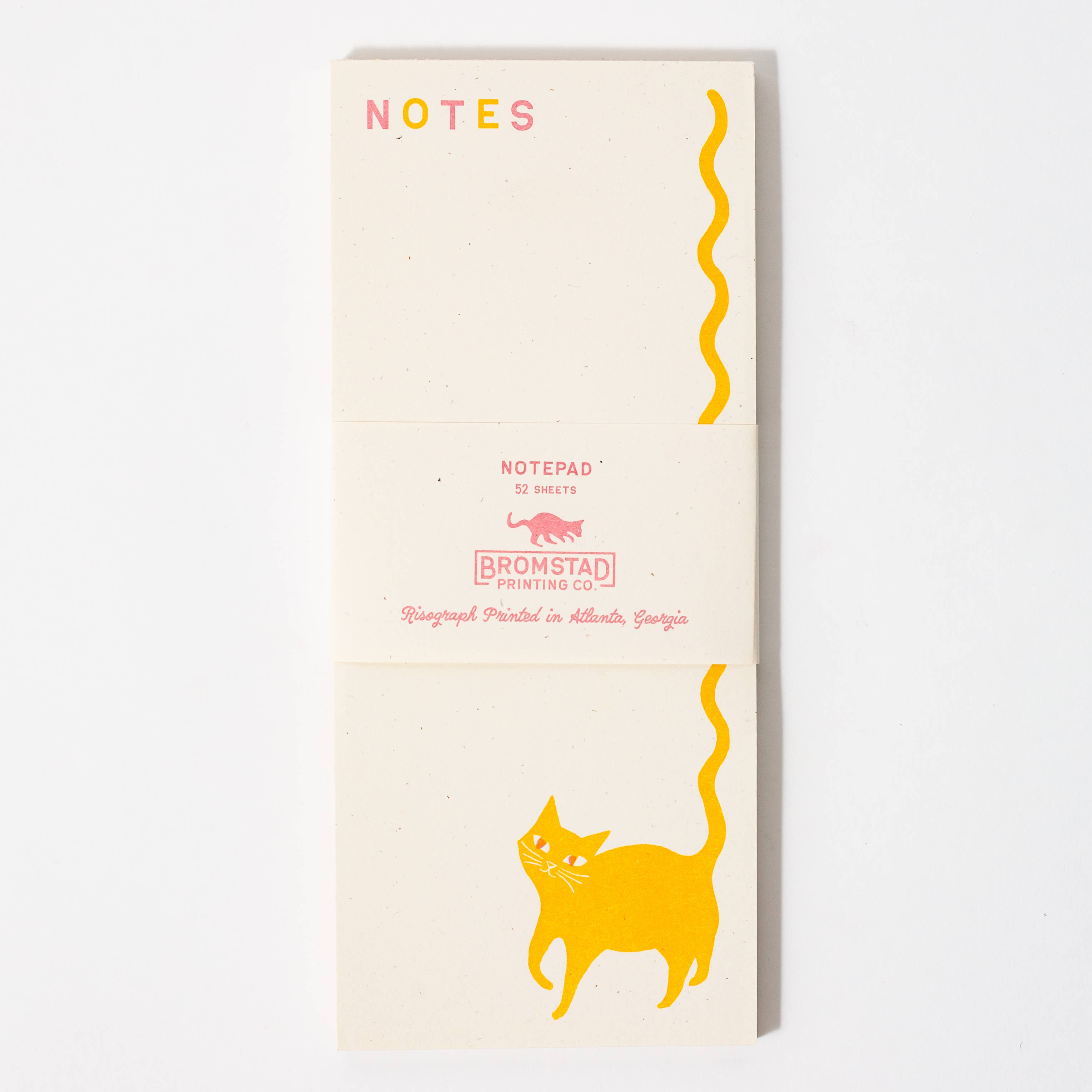 Bromstad Printing Co. – Großhandel Notizblöcke – Notizblock Squiggle Tail Cat – Risograph-Druck4