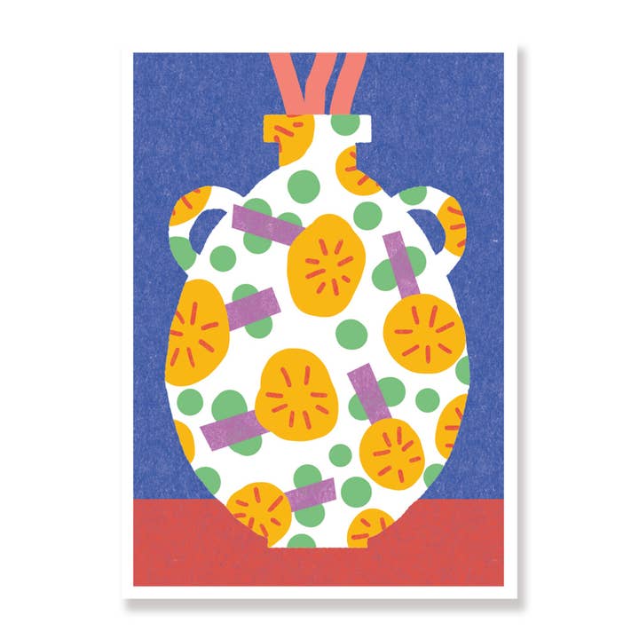 Tarjeta de felicitación moderna con estampado floral de The Handled Vase para venta al por mayor de Willow Ship