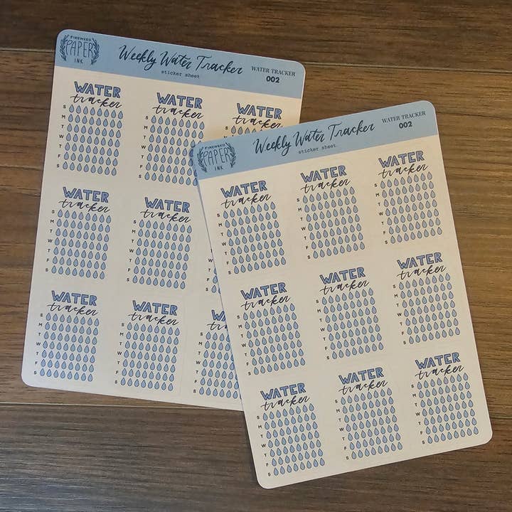 Folha Autocolante Semanal para Rastreador de Água por atacado de Fireweed Paper Ink