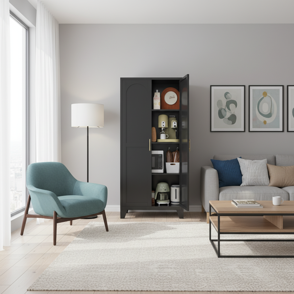 HOMYCASA DESIGN INC - Vente Armoire - Armoire de rangement Shapely Doors avec étagères réglables31