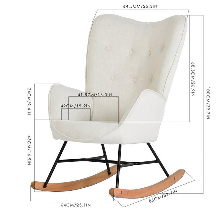 39F Inc. - Wholesale Chair - Modern Rocking Chair Relax Accent Chair Nurseries Living16