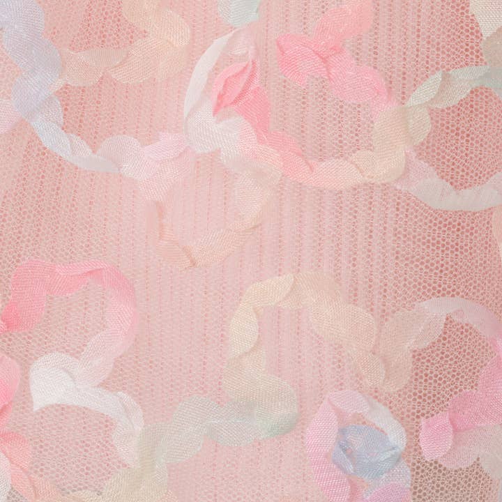 Kids (2-6x) Rib Knit Dress with 3D Floral Tulle Skirt | Light Pink for wholesale on Faire