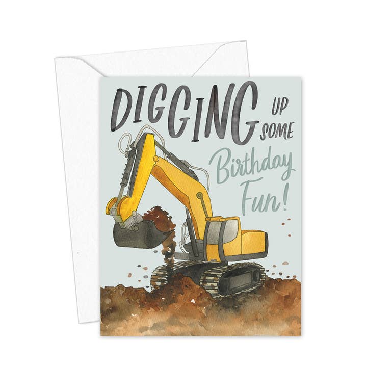 Ein bisschen Geburtstags-Spaß ausgraben - Geburtstagskarte für Kinder für den Großhandel von KelseyMDesigns
