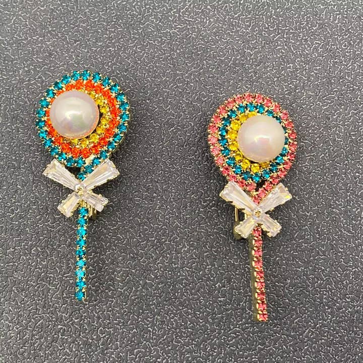 Mio Queena - Wholesale Brooch - Colored Rhinestone Lollipop Brooch